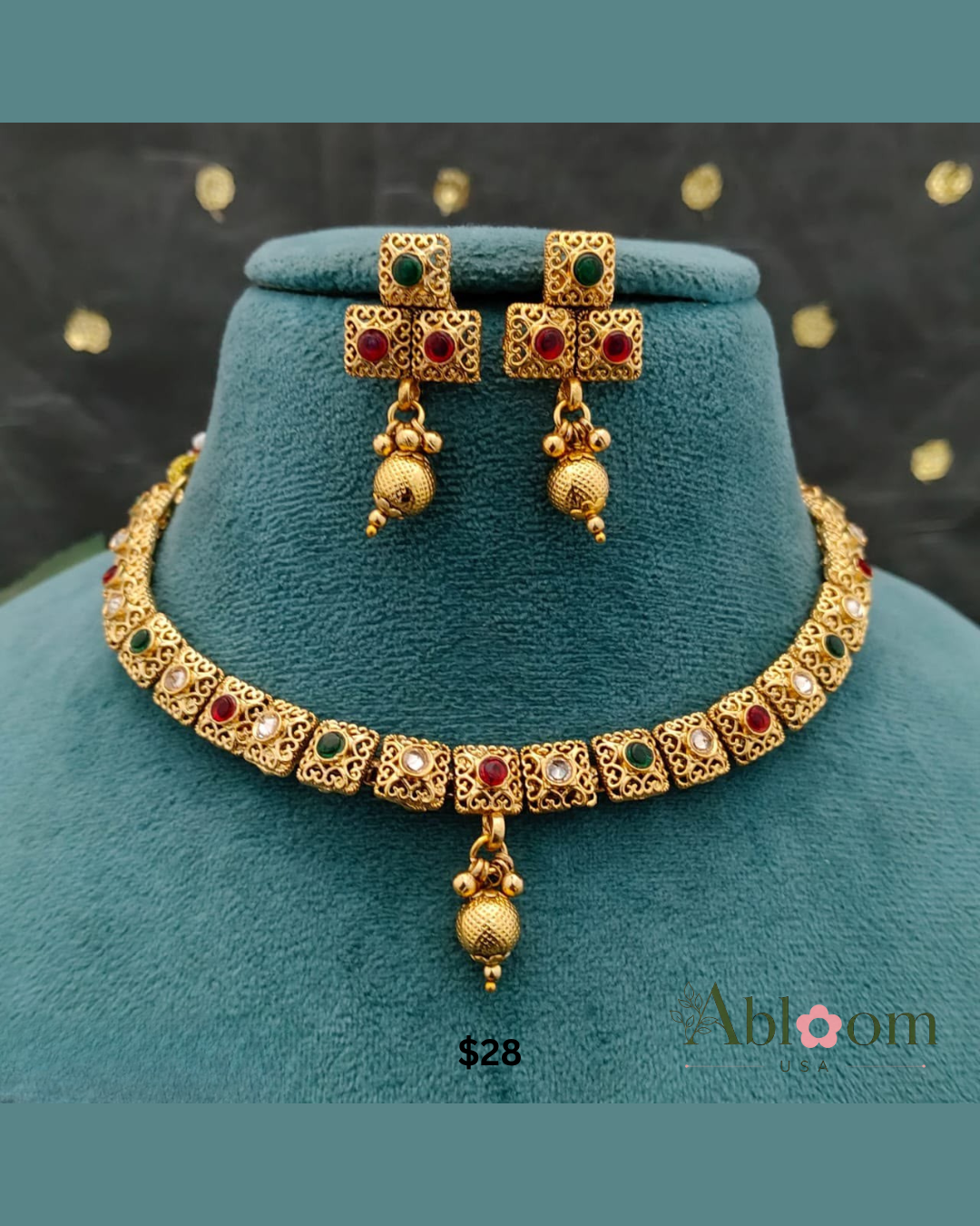 Traditional Necklace & Earrings Set for Women | Ethnic Jewelry Set | Wedding & Party Wear