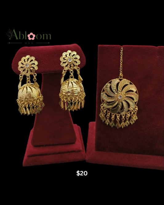 Jhumka Earrings & Maang Tikka Set for Women | Traditional Ethnic Jewelry | Wedding & Festive Wear