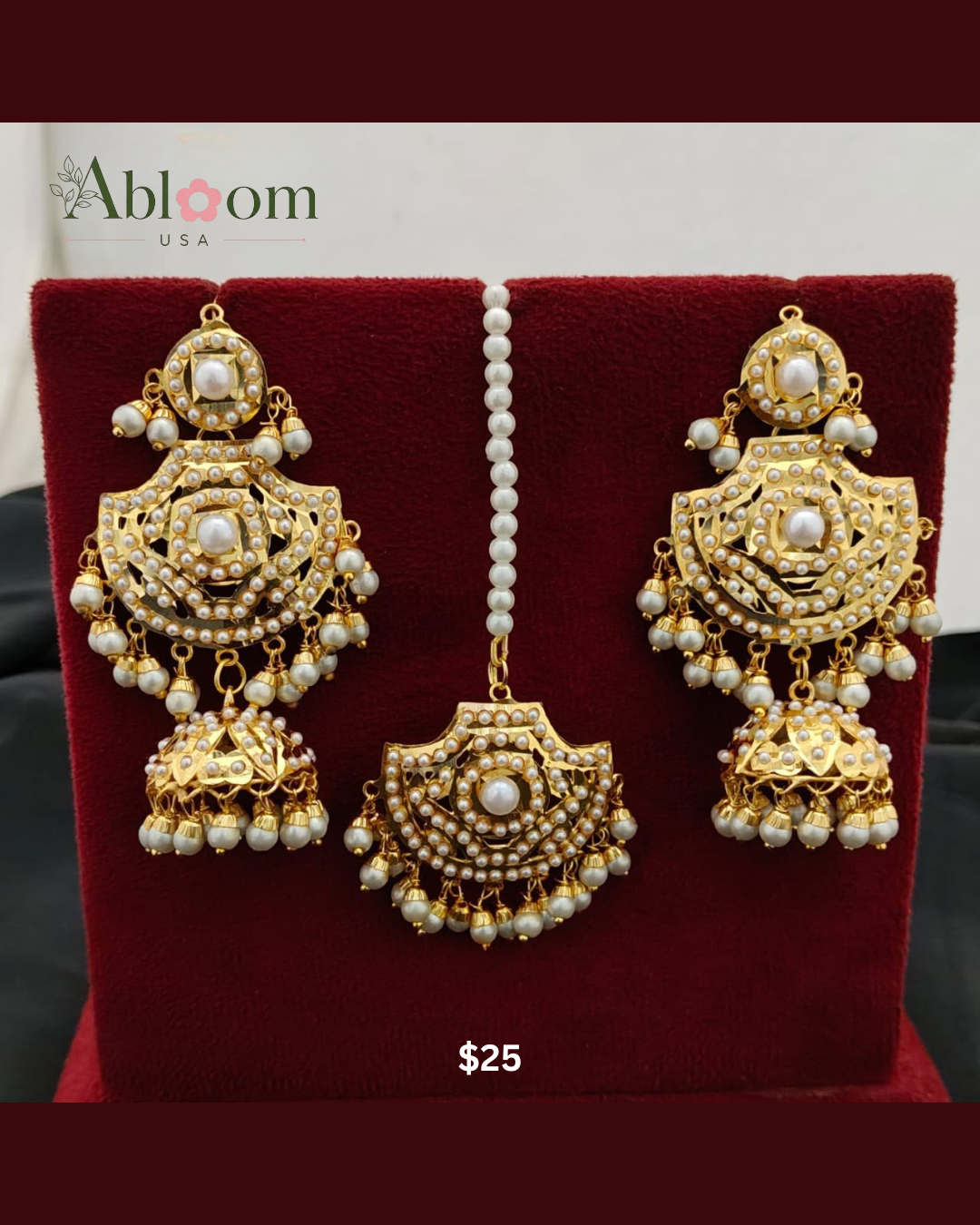 Jhumka Earrings & Maang Tikka Set for Women | Traditional Ethnic Jewelry | Wedding & Festive Wear