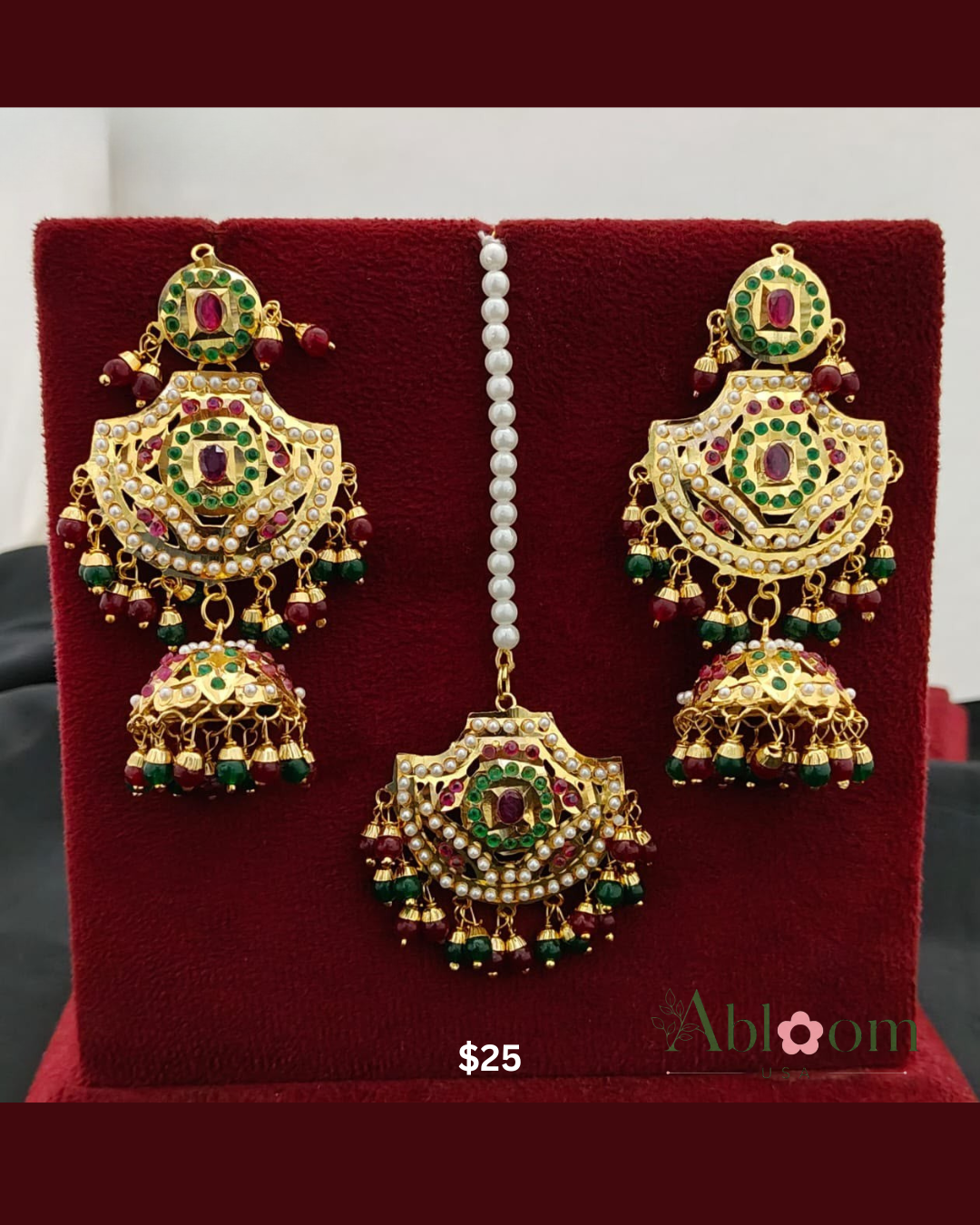 Jhumka Earrings & Maang Tikka Set for Women | Traditional Ethnic Jewelry | Wedding & Festive Wear
