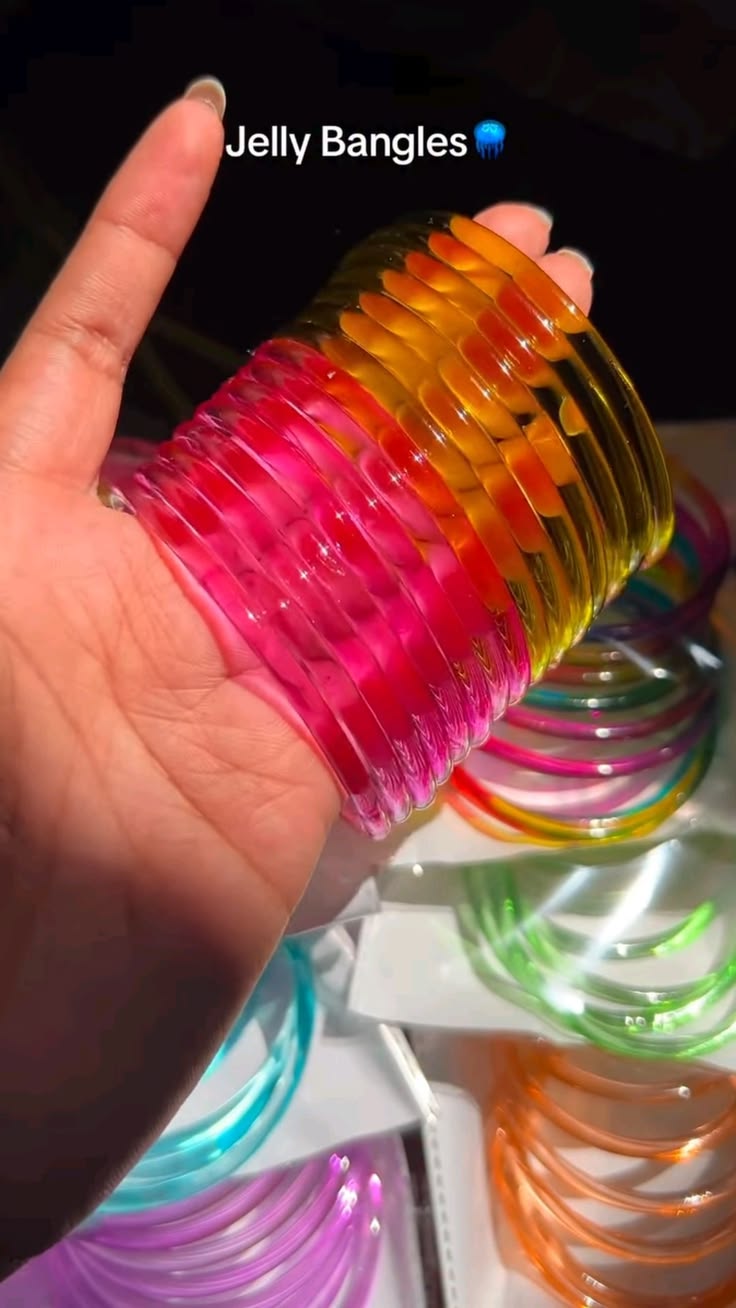 Multicolor Jelly and Kashmiri Ghungroo Bangle Set