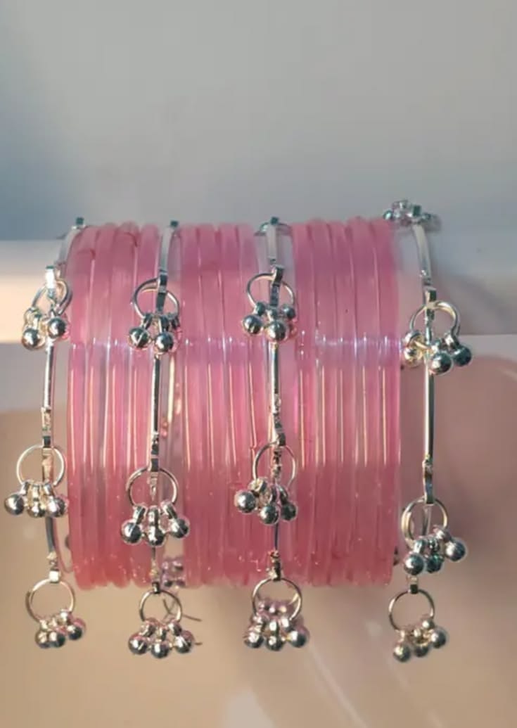 Multicolor Jelly and Kashmiri Ghungroo Bangle Set