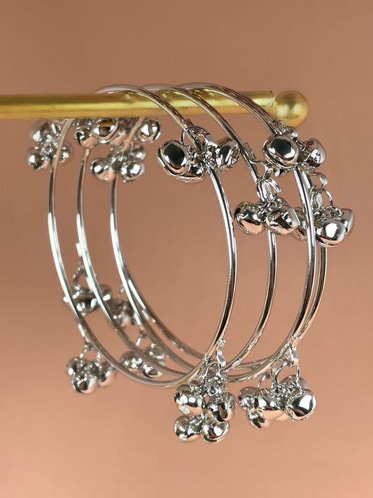 Multicolor Jelly and Kashmiri Ghungroo Bangle Set